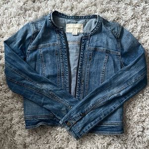 Pilcro and the Letterpress Zipper Crop Jean Jacket Medium
